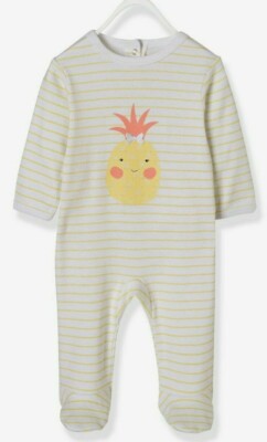 Baby Striped Cotton Sleepsuit, 3-6 months,  New