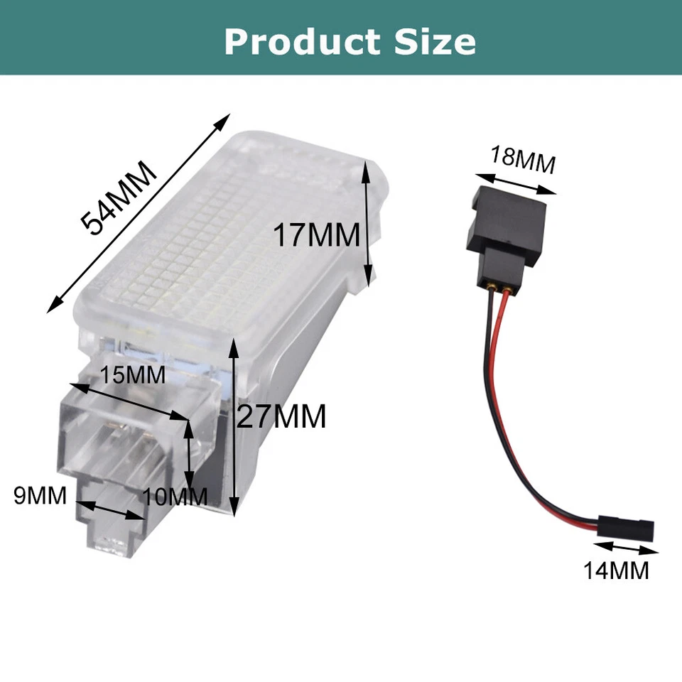 Luz de cortesía LED interior para puerta de reposapiés para Audi A2/3/4/5/6/8 VW Golf Passat Foto 4 de 4