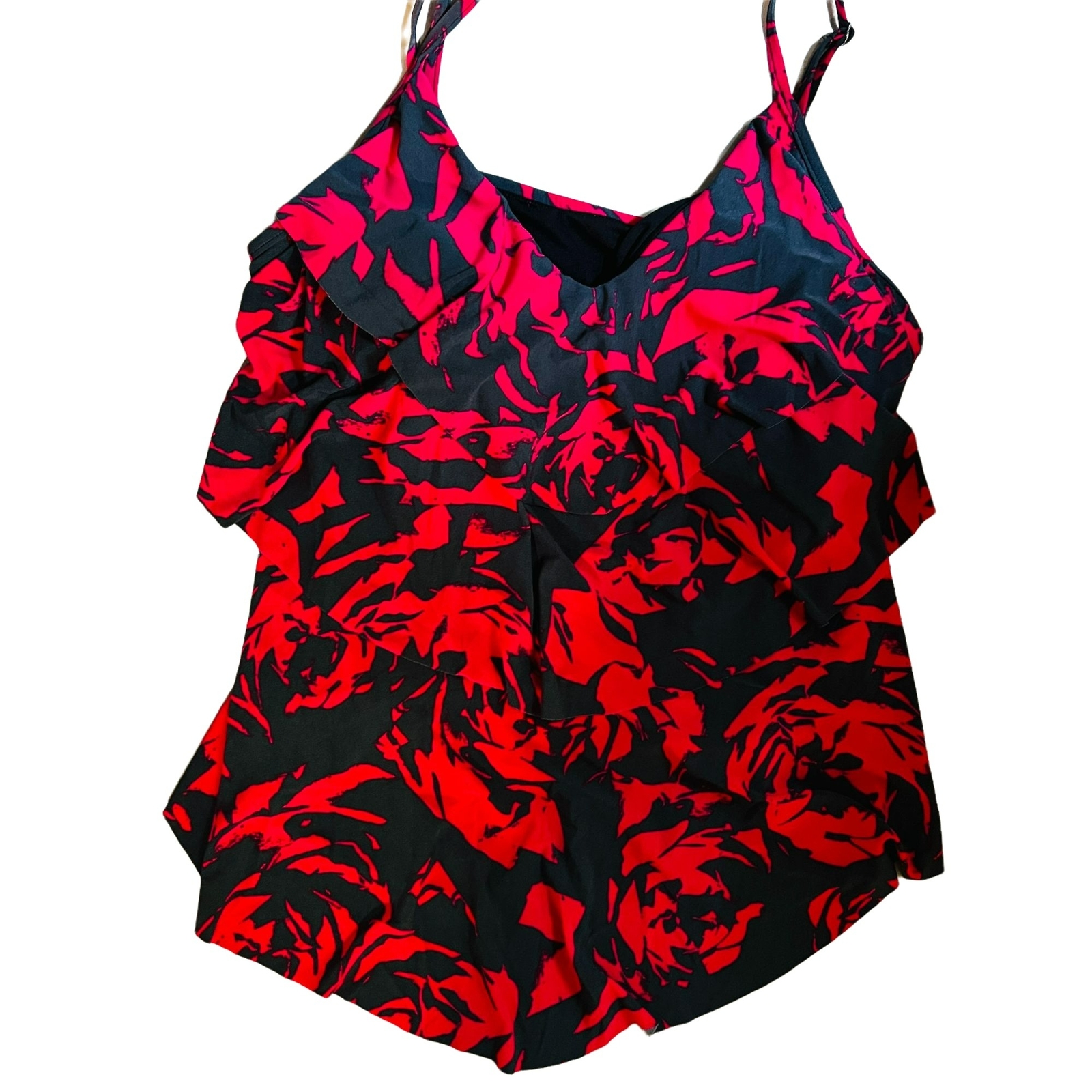 Aqua Green Tiered Tankini Top Pink Grey Print Womens … Gem