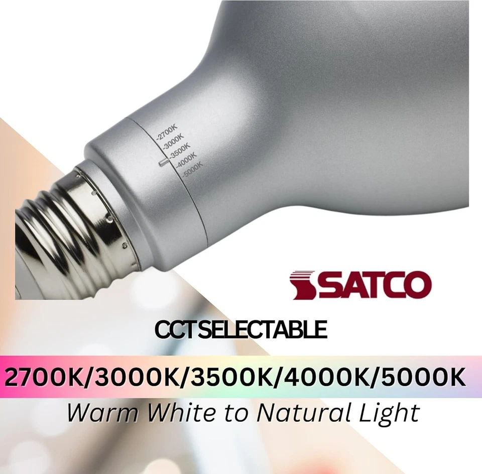 Satco S39760 - 19 Watt PAR38 High Lumen LED Light Bulbs - CCT Selectable (6 PK) - Image 4 of 4