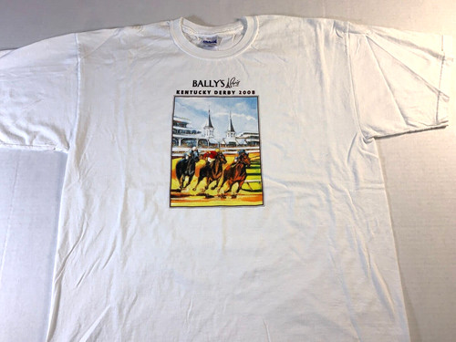 Bally, Rare Vintage 2008 Bally's Paris Las Vegas Casino Kentucky Derby T-Shirt Nice! XL