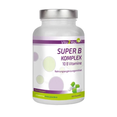 Vita2You Super B Complex - 120 Cápsulas - Alta Dosis - Vitamina B1,B2,B3,B4,B5...
