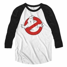 Official Real Ghostbusters Men's Raglan T-shirt New Ghost Logo Cartoon TV Show
