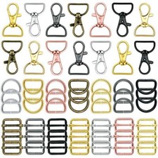 56 Pieces D Rings for Purse Bag Hardware 25 mm, Mixed Color