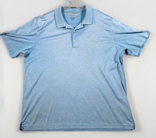 Greg Norman Mens Short Sleeve ML75 Play Dry Golf Polo Shirt Logo Blue XXL Flaw