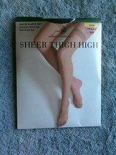 JC Penney East 5th Avenue Sheer Caress Hose Sheer Thigh High Nylons Off Black