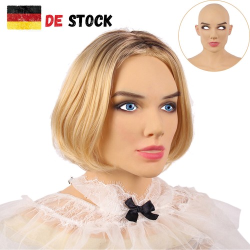 Realistische Halloween-Maske Glatzköpfige Frau - Gruselige Latex-Vollkopfmaske Für Partys