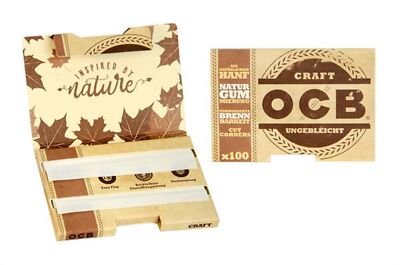 3x OCB Craft kurz ungebleichtes Zigarettenpapier  Cut Corners (Doppel)  Hanf