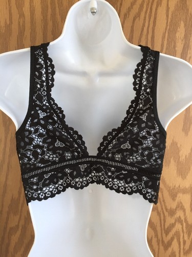 Victoria's Secret Deep V Crop Lace Black Bralette Small S NWOT - Picture 4 of 4