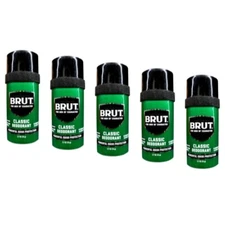 5 Pack Brut for Men of Character Classic Scent Deodorant Round Stick, 2.7 Oz.