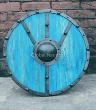 24" Viking Shield Battle-Ready Wooden Shield Heavy Metal Fittings