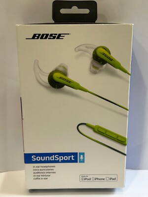BOSE SOUNDSPORT IN EAR HEADPHONES GREEN FOR IPOD