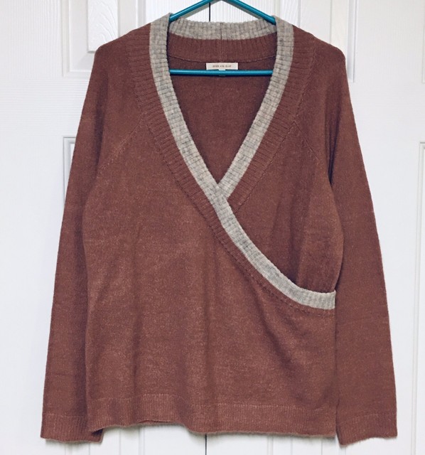 Stitch Fix Skies are Blue Sweater Snap Wrap Mauve Pink Long Sleeve Medium | eBay