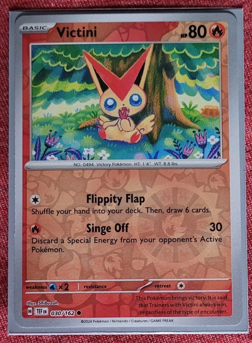 Victini HP80 2024 Reverse Holo Pokémon Card No. 030/162 | eBay