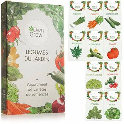 OWNGROWN Kit Graines Légumes Prêt à Pousser 10 légumes Incontournables Essentiels Potager