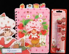 Strawberry Shortcake Tab Journal Notebook 10 Color Scented Retractable Pen