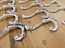 12 Cast Iron White Victorian Style Coat Hooks Hat Hook Rack Hall Tree W/ Screws