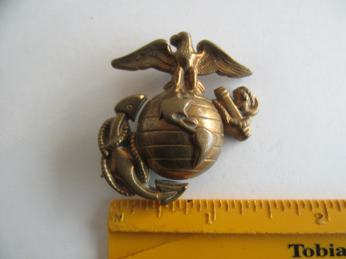 海兵隊ビンテージアンティークレトロ真鍮ブラスポールマウントMARINECORPS Vintage Early Original USMC Marines Large Brass Hat Device Badge