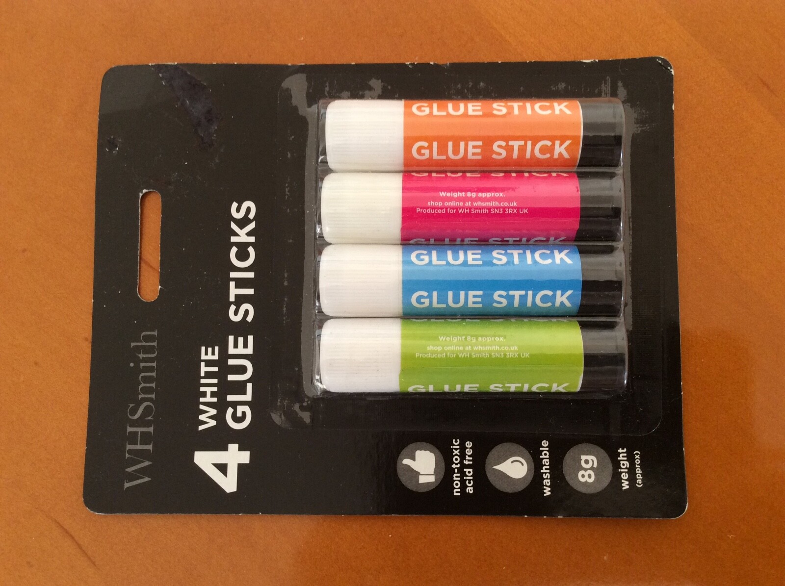4 x WHSmith WHITE GLUE STICKS.. Scrapbook Paper Card Photo Fabric Craft