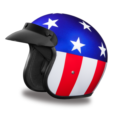 Daytona Helmets CRUISER- W/ US CAPTAIN AMERICA Motorcycle DOT Helmet DC6-CA  | eBay