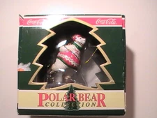 Coca Cola Polar Bear Collection Christmas Ornament 1995 Polar Bear Ice Skating 
