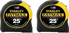 2 Pack STANLEY FATMAX Tape Measure, 25-Foot (33-725)