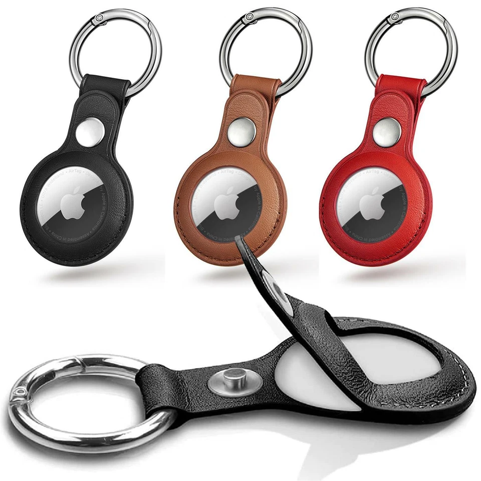 COOLGADGET Schlüsselanhänger Für Apple Air Tag PU Leder Anhänger Schutz Hülle Cover Case