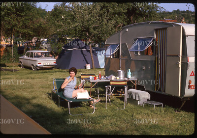 1963 Roth Germany campground w/ camper 35mm Kodachrome photo slide