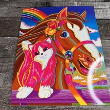 VTG Lisa Frank Rainbow Chaser Folder Colorful Horse  Kitten Design UNPUNCHED