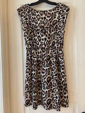 ALICE + OLIVIA BEIGE, TAN AND BLACK LEOPARD PRINT DRESS WITH OPEN BACK NWT (2)