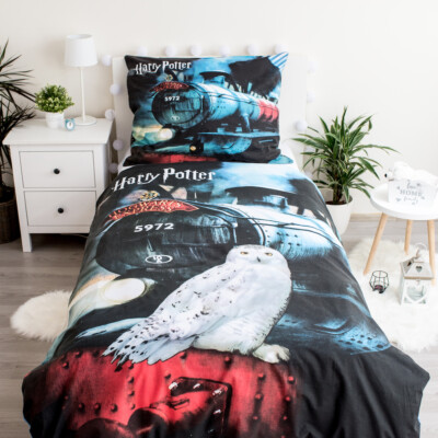 Federe Harry Potter 65x65 Parure Da Letto Harry Potter Clock Tower Matrimoniale - Copripiumino 240x220 Cm + 2 Federe 65x65 Cm, Policotone Lenzuola Harry Potter Matrimoniale