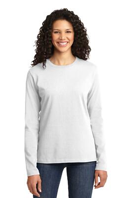 Port & Company LPC54LS Womens Long Sleeve Cotton Crew Neck Stylish T-Shirt