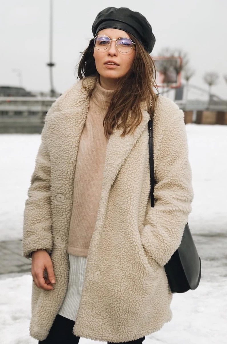 Faux fur coat hm cheap