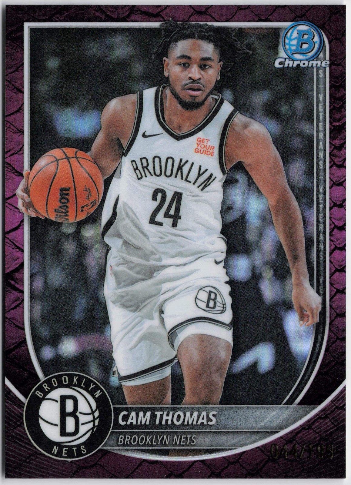 2025-26 Bowman #BCV-59 Cam Thomas Chrome Reptilian Fuchsia Refractors #/199