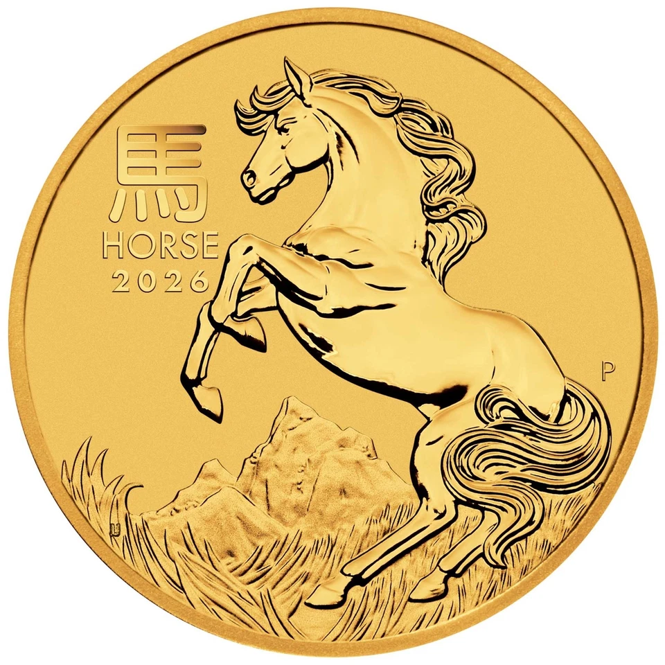 LUNAR HORSE 2026 AUSTRALIA Perth Mint 1/10oz .9999 Pure 24k GOLD Bulion $10 Coin - Image 2 of 3