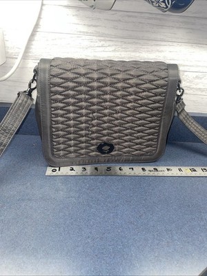 Lug Presto Quilted Gray Shoulder Or Cross Body Adjusting Strap Turn Lock