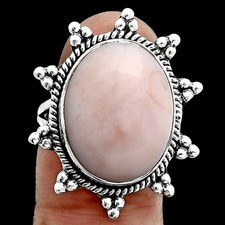Natural Pink Opal Australia 925 Sterling Silver Ring Size 7  Wholesale USA