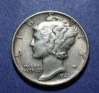 1945-S Micro S Mercury Dime  XF
