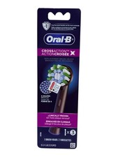 Oral-B CrossAction X Black Replacement Brush Heads 3 Pack Genuine New