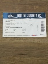 Notts County v Walsall League Two Ticket 9th Dec 2023