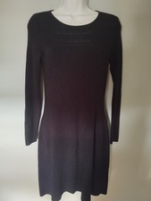 Tahari Black Long Sleeve Midi Knit Pencil Sweater Dress Sz S Classic Career