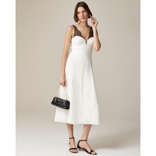 NWT J. Crew Collection Structured Lace Trim Dress Ivory w/Black lace Size 8