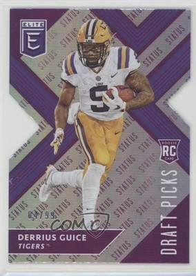 2018 Elite Draft Picks Status Purple Die-Cut 4/99 Derrius Guice Rookie RC 7m3