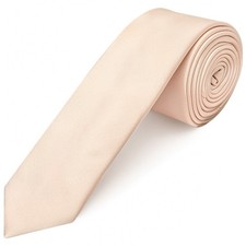 Handmade Plain Blush Satin Skinny Boys Tie Age 8-11 Kids Childrens Wedding Tie