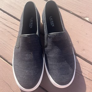 NWOB Lauren Ralph Lauren Women's Jinny Slip-On Sneakers Black 9