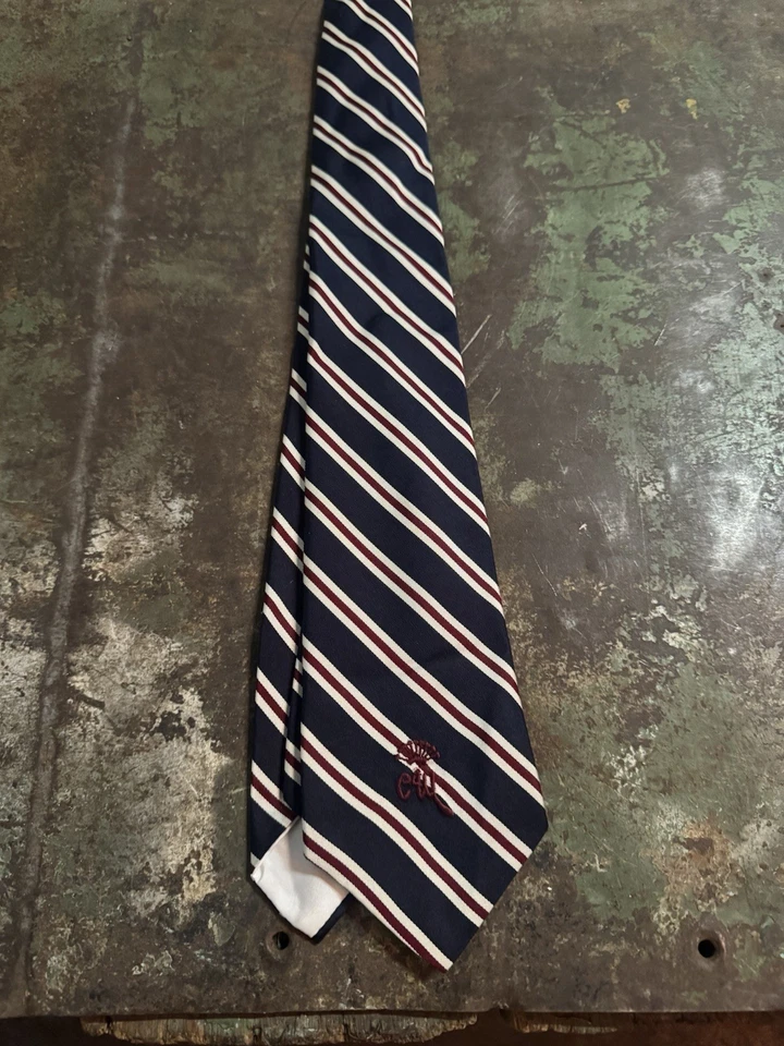 Corbata de cuello vintage condesa Wara a rayas diagonales Foto 2 de 4