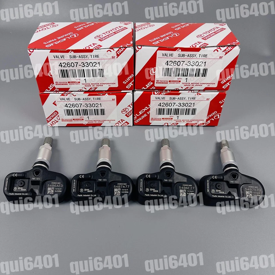 4PCS Genuine Tire Pressure Sensor TPMS 42607-33021 PMV-107J For Toyota Lexus - Image 2 of 4