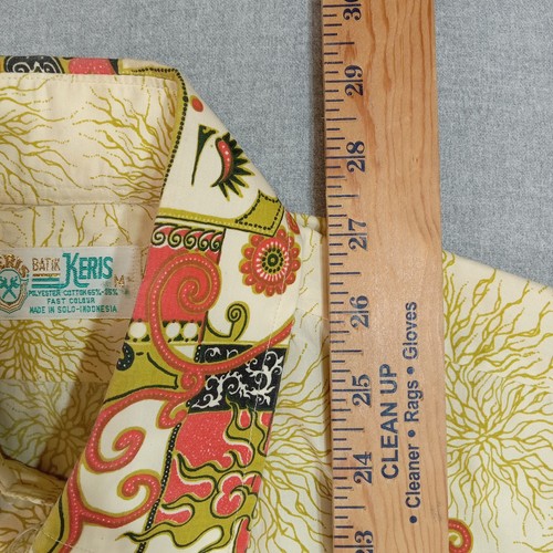 Batik Keris Shirt Mens M Short Sleeve Indonesia Abstract Dieties Festival Y2K - Picture 14 of 16