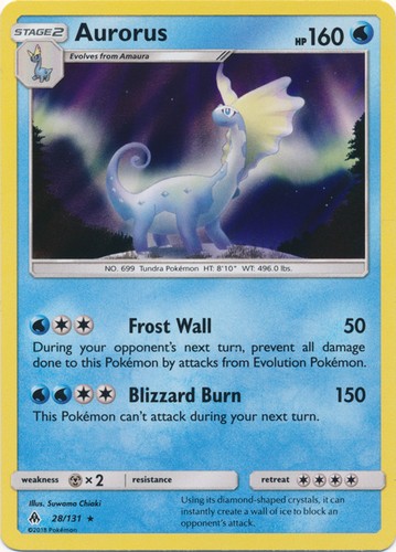 Lightly Played Aurorus - 28/131 - Holo Rare Pokemon Forbidden Light