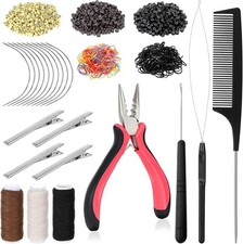 600Pcs Hair Extension Tools Kit,Microlink Tool Kit Hair Styling Accessories